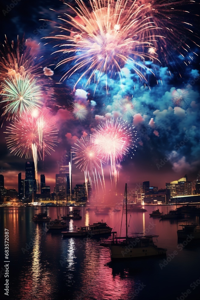 fireworks over the river new years eve party landscape wallpaper fireworks over the river new years eve party landscape wallpaper