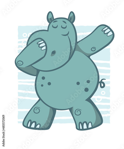Hippo Dabbing Dancing Funny
