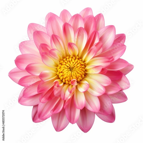 Stunning Solitary Pink Blossom: An Epitome of Elegance Isolated on Pure White! Generative AI