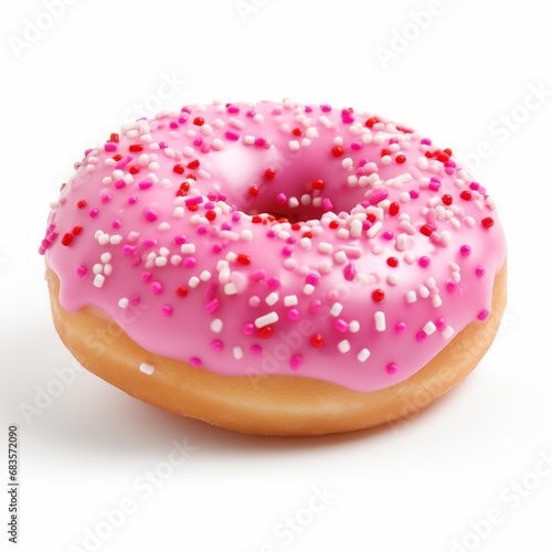 Indulge in a Perfect Pink Glazed Doughnut - A Tasty Treat Waiting to Be Discovered! Generative AI