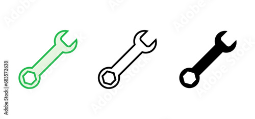 Wrench icon set. repair icon vector. tools icon vector