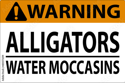 Warning Sign Alligators - Water Moccasins