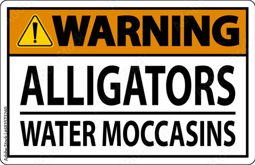 Warning Sign Alligators - Water Moccasins