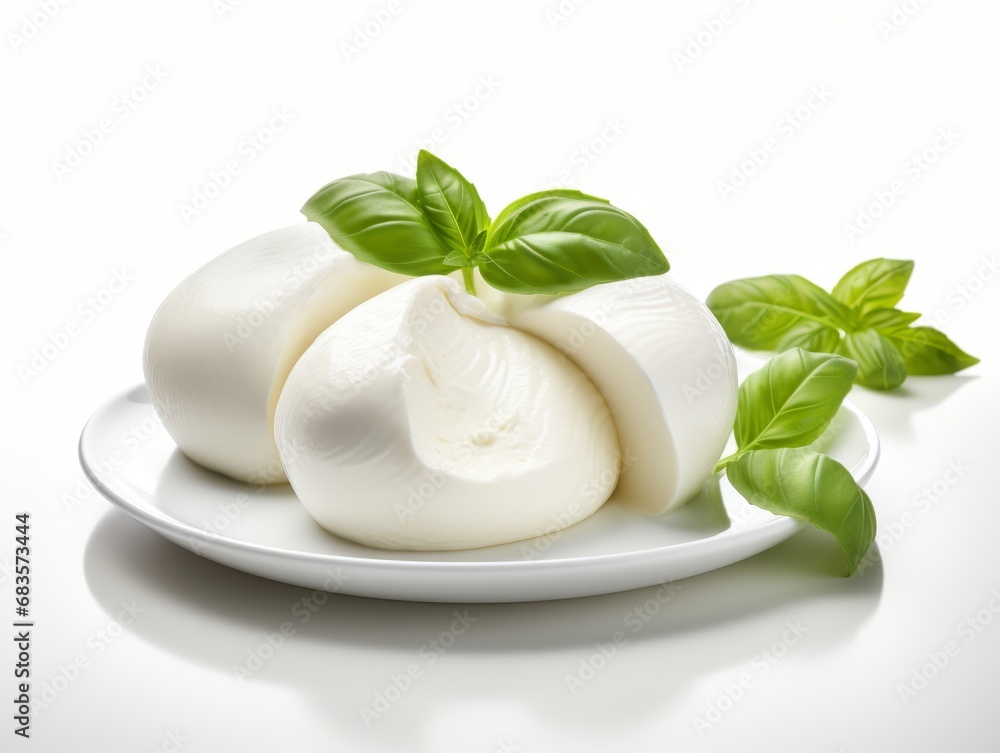 Indulge in the Creamy Delight: Close-up of Fresh Soft Mozzarella on a Pristine White Background Generative AI Indulge in the Creamy Delight: Close-up of Fresh Soft Mozzarella on a Pristine White Background Generative AI