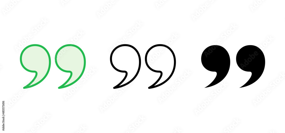 Obraz premium Quote icon set. Quotation mark symbol.
