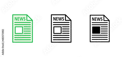 Newspaper icon set. news paper vector sign