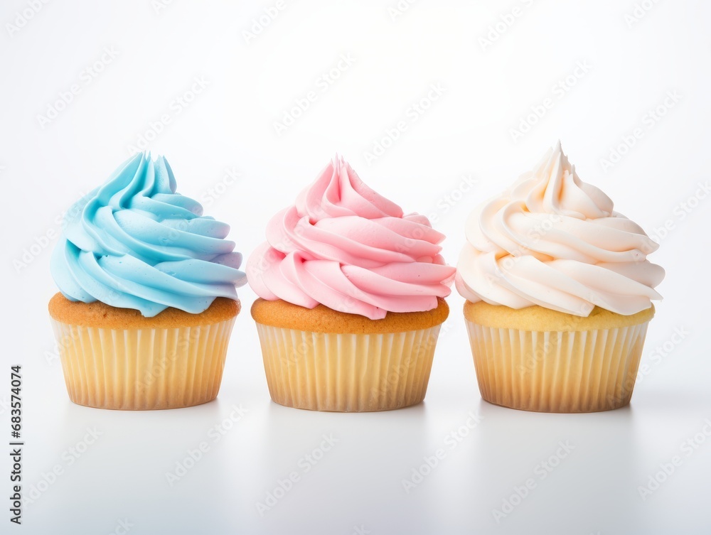 Unleash Your Sweet Tooth: Vibrant Frosting on Delicious Cupcakes Generative AI