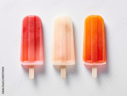 Experience the Artistic Splendor of Trio-Toned Frozen Popsicles! Generative AI