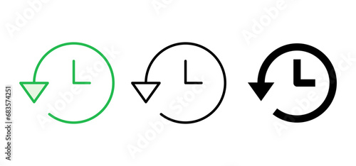 History icon set. recent event history