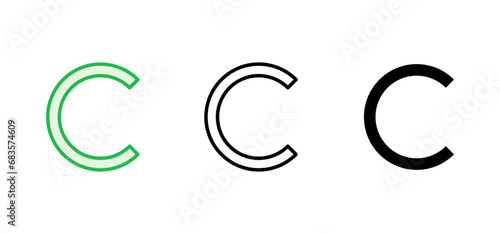 Copyright icon set. copyright symbols