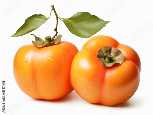 Unveiling Simplicity  Vibrant Persimmons Against a Pure White Canvas Generative AI