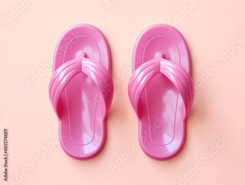 Chic Summer Essentials: Unveiling the Trendy Pink Flip-Flops! Generative AI