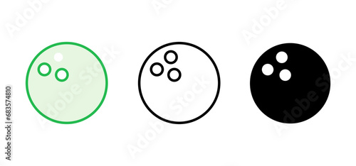 Bowling icon set. bowling ball and pin icon. bowling pins