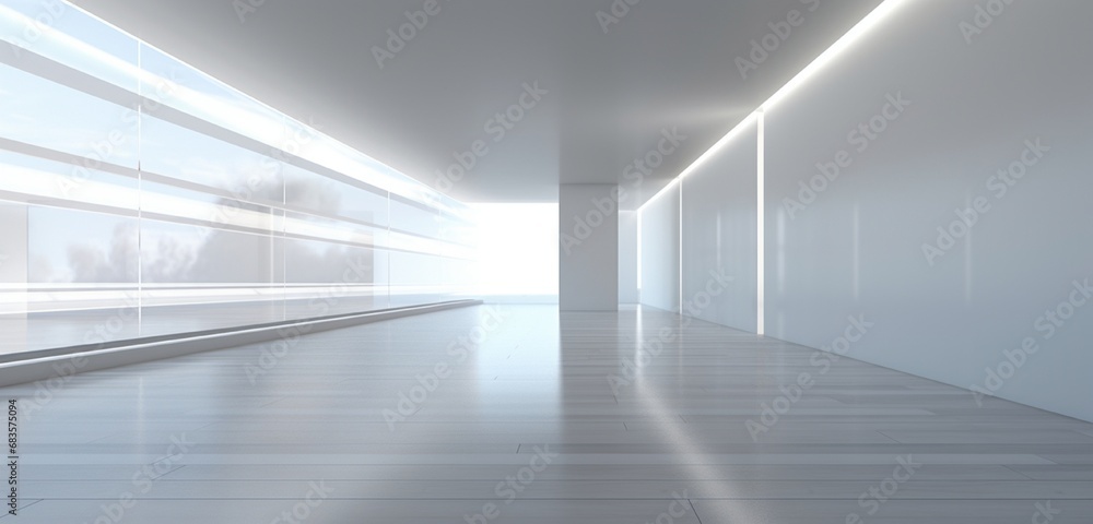 An empty hallway with a sleek, minimalist design.