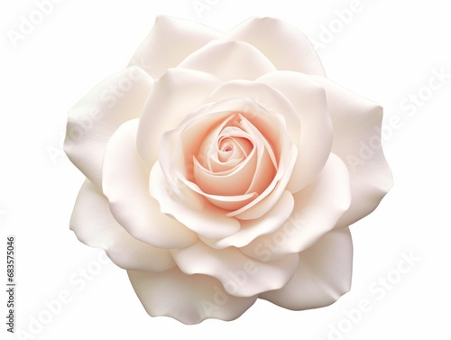 Captivating Solitude: The Beauty of a Single White Rose Isolated on a White Canvas Generative AI