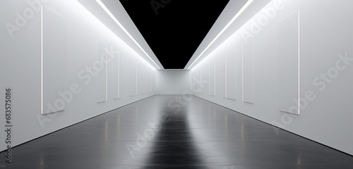 An empty hallway with a sleek, minimalist design.