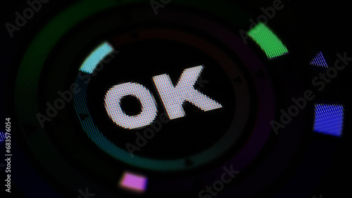 OK icon in the screen. 