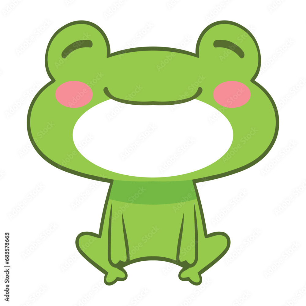 Fototapeta premium young frog happy on white background