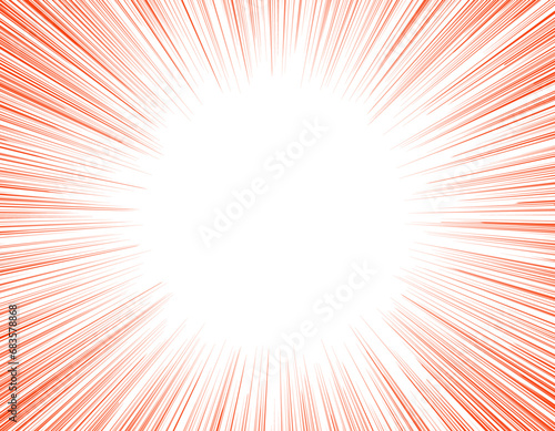 迫力のある集中線/赤　2