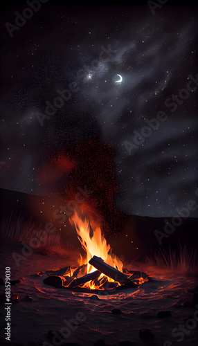 Starlit Campfire