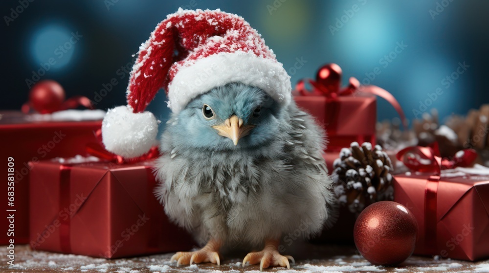 A close-up illustration of an adorable chicken in a festive style A close-up illustration of an adorable chicken in a festive style
