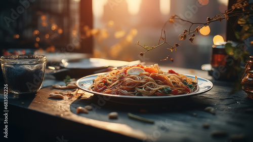 noodles in a restaurant