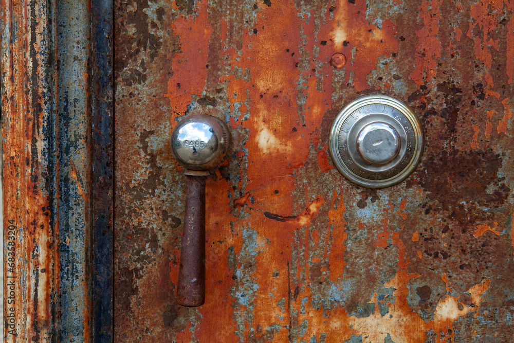 Very old, rusty obsolete safe lock Very old, rusty obsolete safe lock