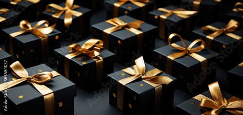 gift box with ribbon, shopping cart, black friday cyber monday