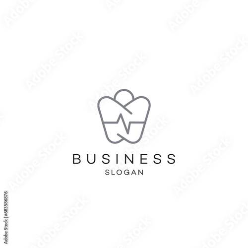 Dental clinic family dentistry hospital medial health logo design business solution abstract flat Icon design vector modern minimal style illustration emblem sign symbol logotype typography