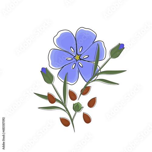 logo Illustration Line art Flower Hemp plant flax seed