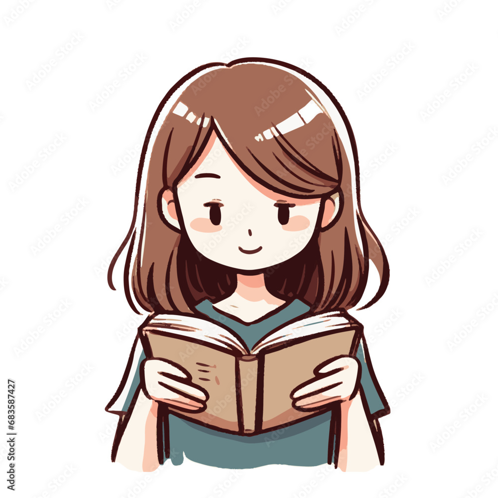 women reading books. women character on white background. Hand drawn style vector design illustrations. ai generator women reading books. women character on white background. Hand drawn style vector design illustrations. ai generator