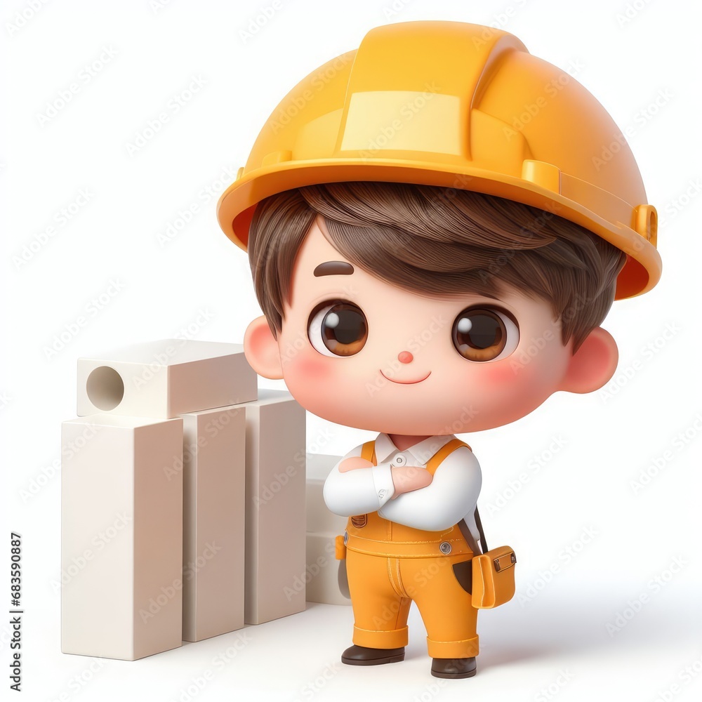 child Engineer 3d cartoon character isolated on white background
child Engineer 3d cartoon character isolated on white background