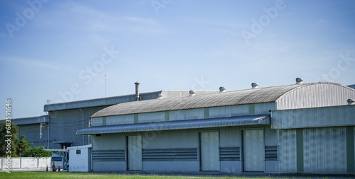 Wallpaper Mural ฺฺBuilding and steel structure factory with the blue sky, The roof of the factory. Torontodigital.ca