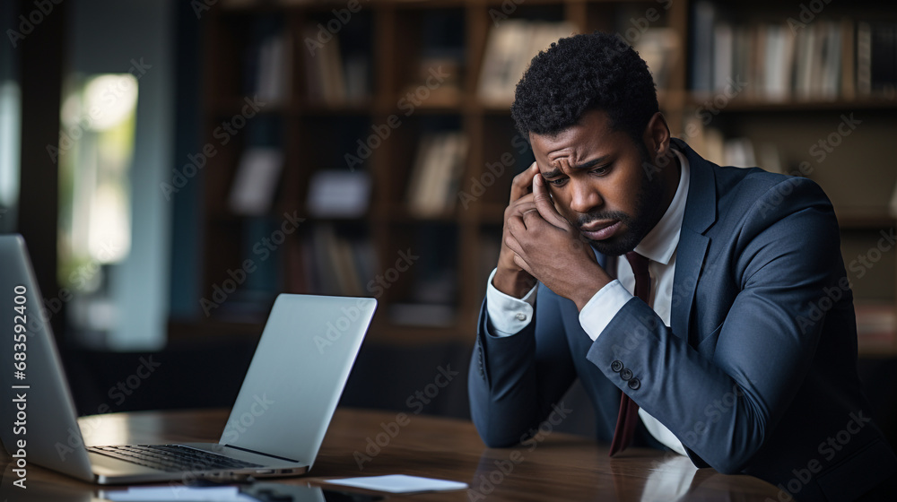 Businessman stressed at work, mobile phone on the desk ringing office background Businessman stressed at work, mobile phone on the desk ringing office background