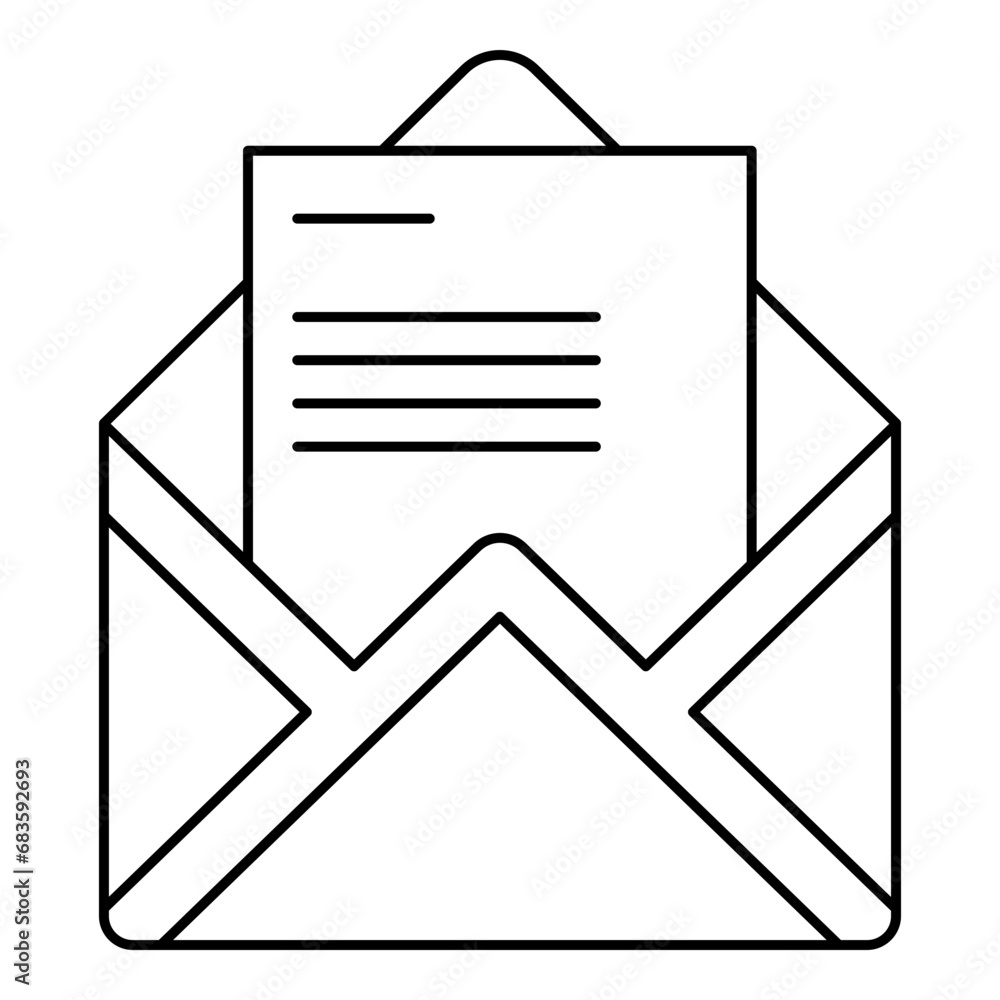 Envelope line art. Vector illustration with post office theme and line art vector style. Editable vector. Envelope line art. Vector illustration with post office theme and line art vector style. Editable vector.