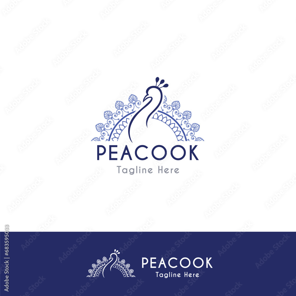 Obraz premium Illustration peacock logo, peacock vector logo design