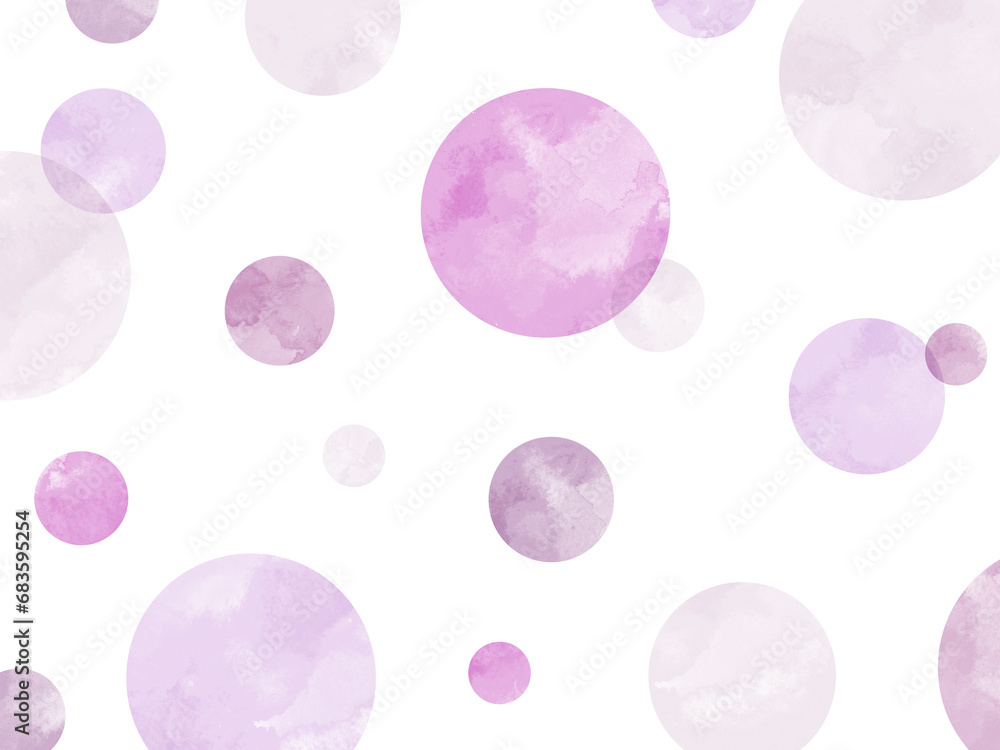 水玉模様の水彩背景 紫