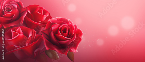 Valentine s Day background with red roses. Vector illustration. 