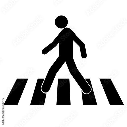 Sign Pedestrian crossing traffic isolated white