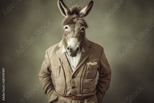 Funny donkey dressed as businessman © RealPeopleStudio