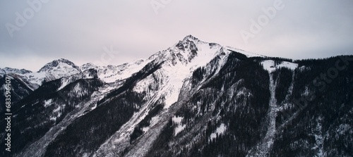 Ophir Overlook Peak in winter during storm 