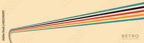 Abstract lines background in retro groovy 1970s style. Vector files are suitable for wall wallpapers, car wallpapers and textiles