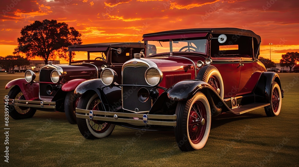 vintage car in the desert