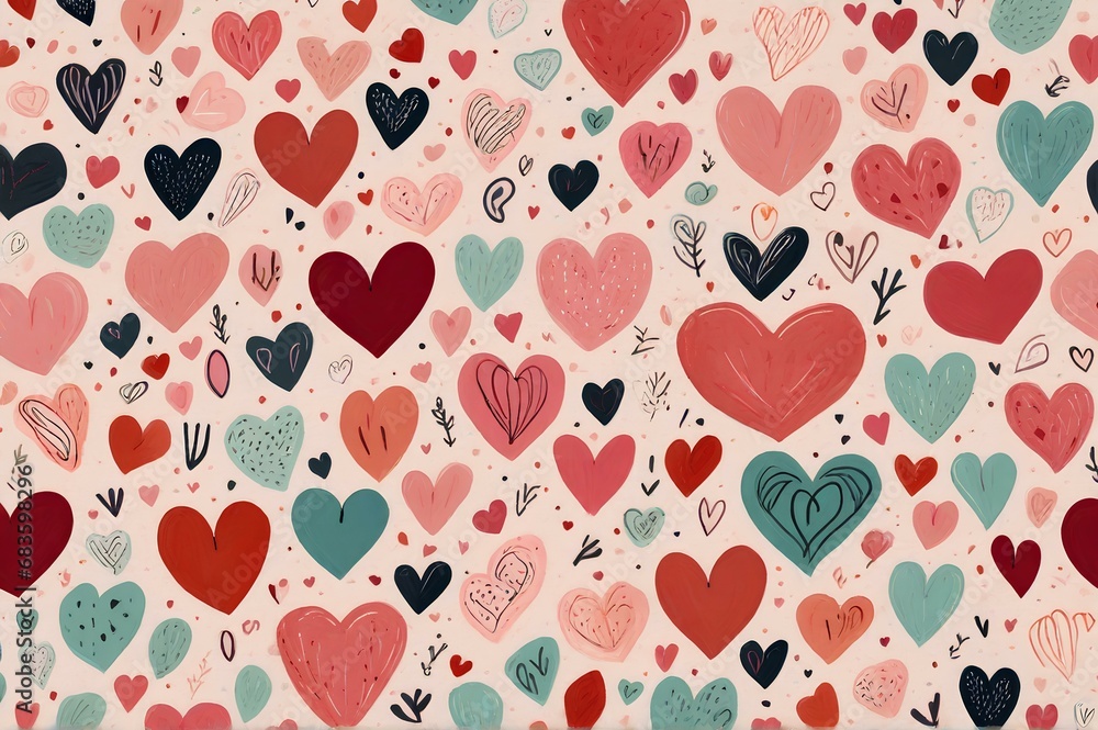 Background with hearts illustration pattern Background with hearts illustration pattern
