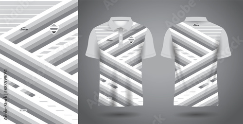 white and gray polo sport sublimation jersey template
