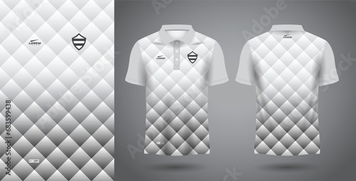 white and gray polo sport sublimation jersey template