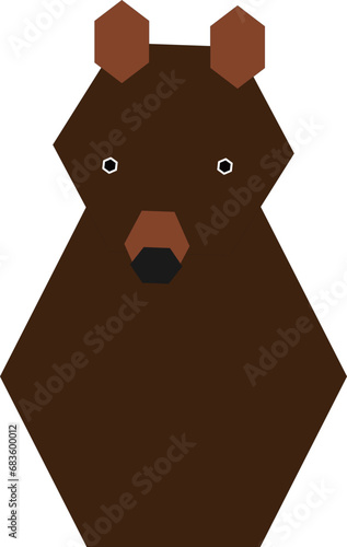 多角形で作った熊のイラスト