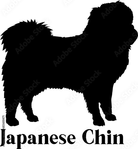 Photo Japanese Chin Dog silhouette dog breeds logo dog monogram logo dog face vector
S