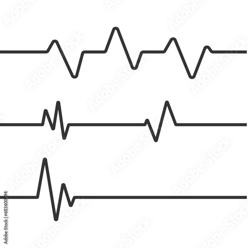 Collection of line heartbeat symbol icon vector