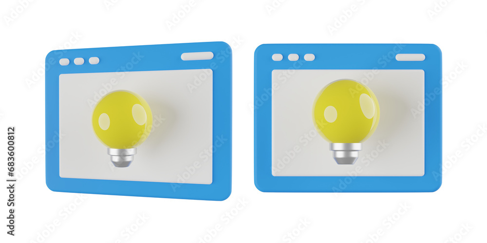 3d online idea, content management system 3d render icon illustration, high quality render, transparent background 3d online idea, content management system 3d render icon illustration, high quality render, transparent background